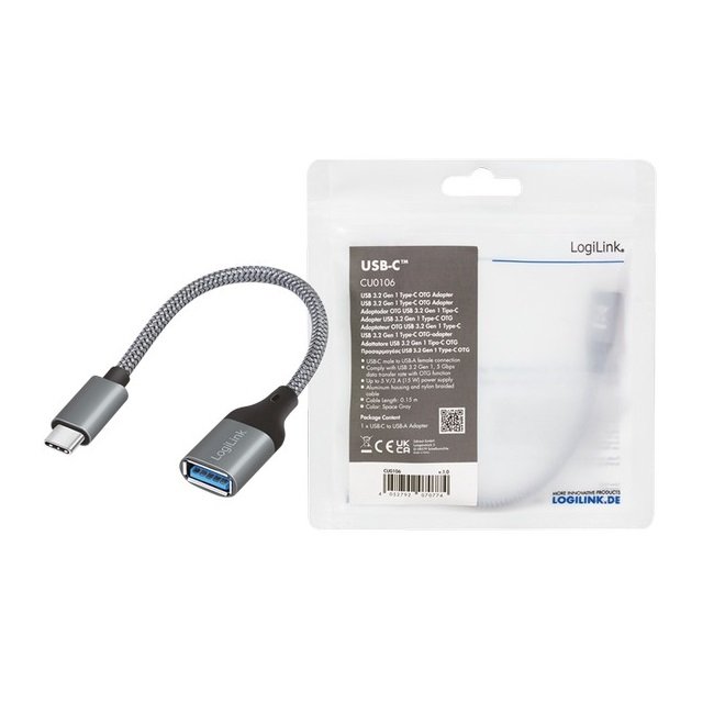 Logilink USB 3.2 Gen1 Type-C adapter, C/M to USB-A/F, OTG - Figura 4