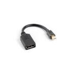 Lanberg Adapter, Displayport Mini (M) to Displayport (F), 10CM, Black