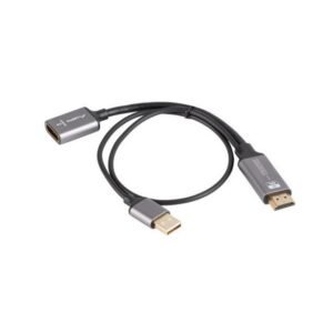 Lanberg Adapter HDMI (M) to Displayport (F), 4K 3840 x 2160px, 20CM, SILVER
