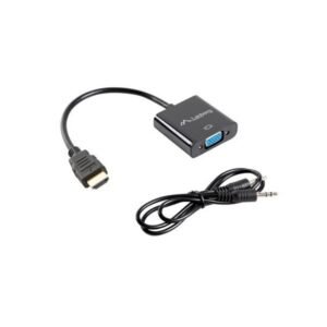 Lanberg Adapter HDMI(M) to VGA(F)+MINIJACK 3.5MM(F), 20CM, Black