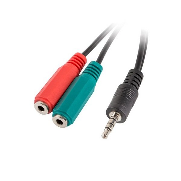 Lanberg Adapter MINIJACK 3.5mm(M) to 2X MINIJACK 3.5mm(F), 20CM, Black