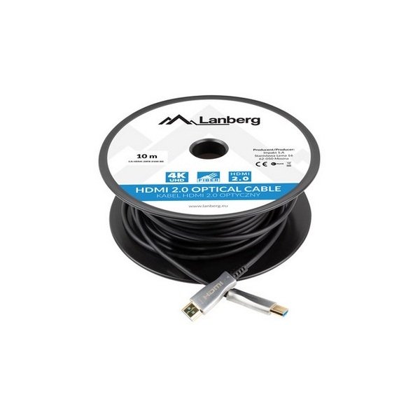 Lanberg HDMI Optical Cable Male to Male, ARC, 4K 3840 x 2160p, 60Hz, 10M, Black
