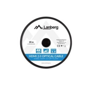 Lanberg HDMI Optical Cable Male to Male, ARC, 4K 3840 x 2160p, 60Hz, 20M, Black