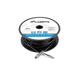 Lanberg HDMI Optical Cable Male to Male, ARC, 4K 3840 x 2160p, 60Hz, 50M, Black