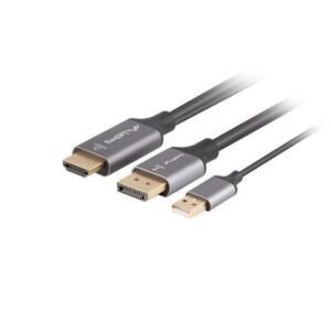 Lanberg HDMI(M) to Displayport(M), Cable, 4K 3840 x 2160p, 1.8M, Black