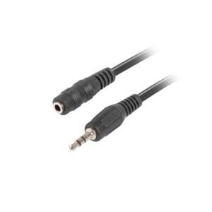 Lanberg Jack 3.5mm Male to Female, 3 Pin Cable, 1.5M, Black