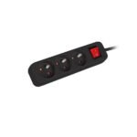 Lanberg Power Strip 3M, 3X French Outlets, With Switch Quality-Grade Copper Cable, Black