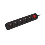 Lanberg Power Strip 3M, 5X French Outlets, With Switch Quality-Grade Copper Cable, Black