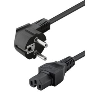 Goobay Power Cable, C15 F to Schuko Angled 2m Black