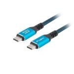 Lanberg Cable USB-C (M) to (M) 4.0, 1.5m, 240W, 8K, 60Hz, Black&Blue
