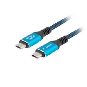 Lanberg Cable USB-C (M) to (M) 4.0, 1.5m, 240W, 8K, 60Hz, Black&Blue