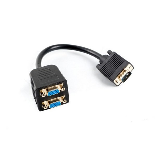 Lanberg Splitter VGA(M) to 2X VGA(F) 20cm, Black
