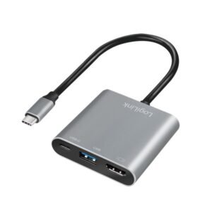 Logilink Adapter USB 3.2 Gen1 Type-C, C/M to HDMI, 2x USB, 4K, PD, aluminum, 0.15 m
