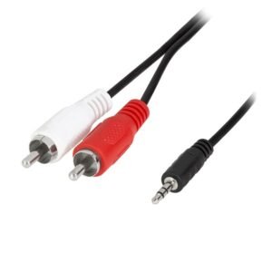 Logilink Audio cable, 3.5 mm 3-pin/M to 2x RCA/M, black, 1.5 m