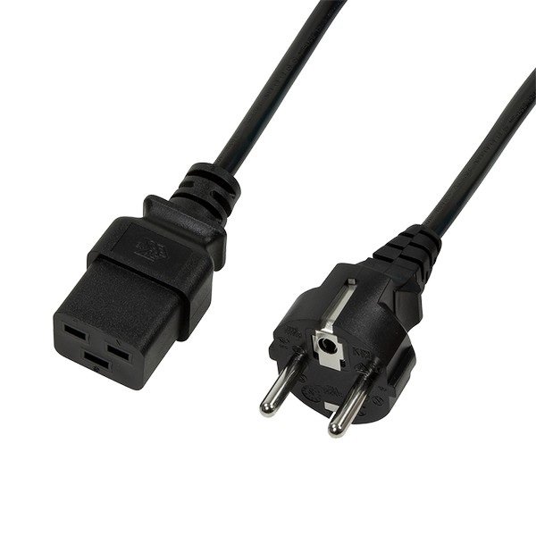 Logilink Power cable, CEE 7/7 to IEC C19, Black, 1.8 m