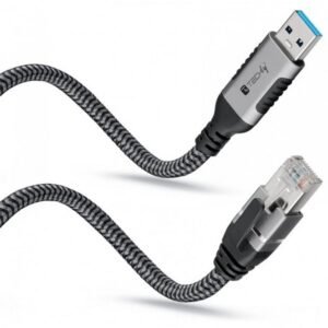 Techly Cable USB 3.2 Type-A (M) to RJ45 (M) Ethernet Cable, 2m