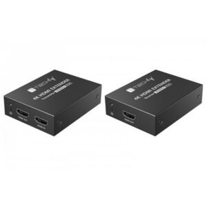 Techly Extender HDMI, 4K, 60Hz 2-1, over Cat.6/6A/7 Cable Up to 50m PoC (Power Over Cable)