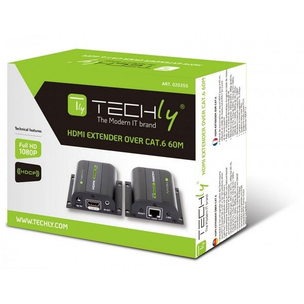 Techly Extender HDMI, Full HD, 3D, IR on Cat.5E/6/6A/7 Cable 60m, Self-adjusted - Figura 3