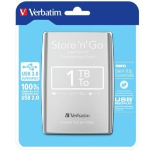 Verbatim Store 'n' Go USB 3.0 Portable Hard Drive 1TB Silver