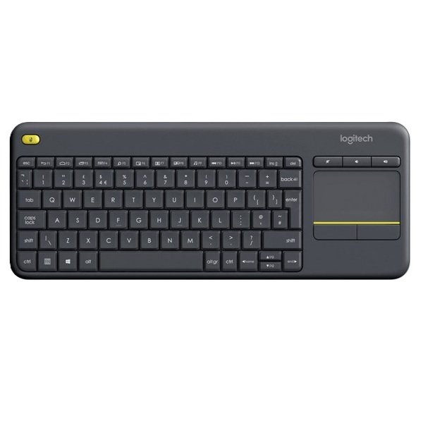 Logitech K400 Plus Keyboard RF Wireless, Touchpad + Mouse Buttons, QWERTY, Black, 920-007145