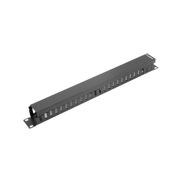 Lanberg Cable Management Panel 19" Type A 1U Black