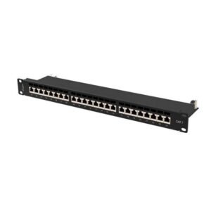 Lanberg Patch Panel 24 Port CAT.7 FTP, With Cable Organizer Shielded, Black