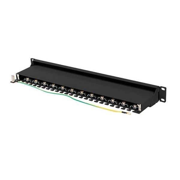 Lanberg Patch Panel 24 Port CAT.7 FTP, With Cable Organizer Shielded, Black - Figura 2