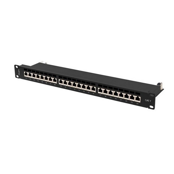 Lanberg Patch Panel 24 Port CAT.7 FTP, With Cable Organizer Shielded, Black