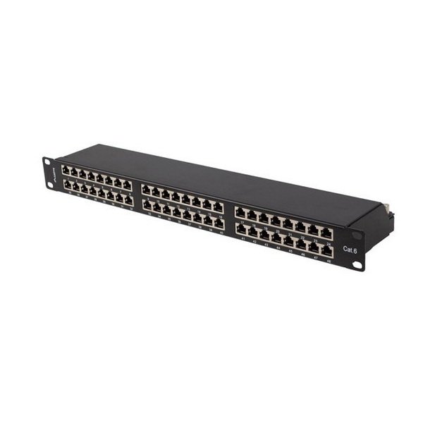 Lanberg Patch Panel 48 Port CAT.6 FTP, With Cable Organizer Shielded, Black