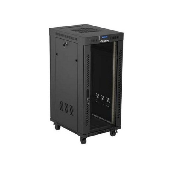 Lanberg Rack Cabinet 19" Free-Standing 24U 600X800, (Flat Pack), Glass Door, LCD, Black V2 - Figura 2