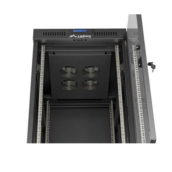 Lanberg Rack Cabinet 19" Free-Standing 24U 600X800, (Flat Pack), Glass Door, LCD, Black V2 - Figura 4