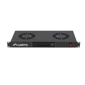 Lanberg Ventilation Panel with LCD 2 FANS + Thermostat, 230V, Black