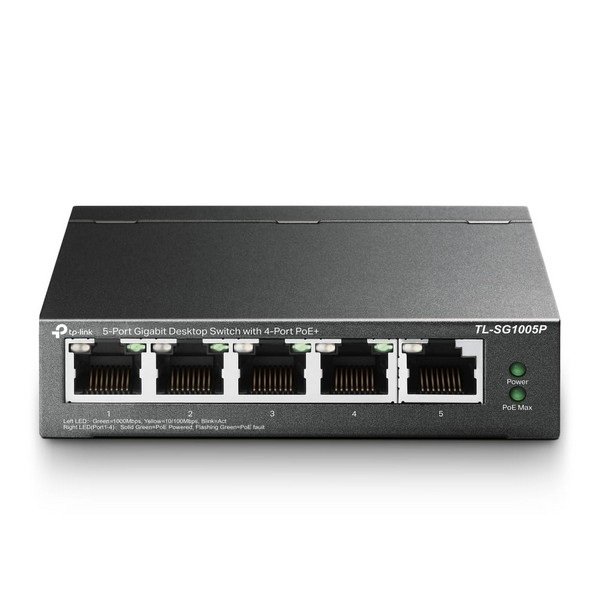 TP-Link Switch 5-Port Gigabit Desktop with 4-Port POE, TL-SG1005P - Figura 2