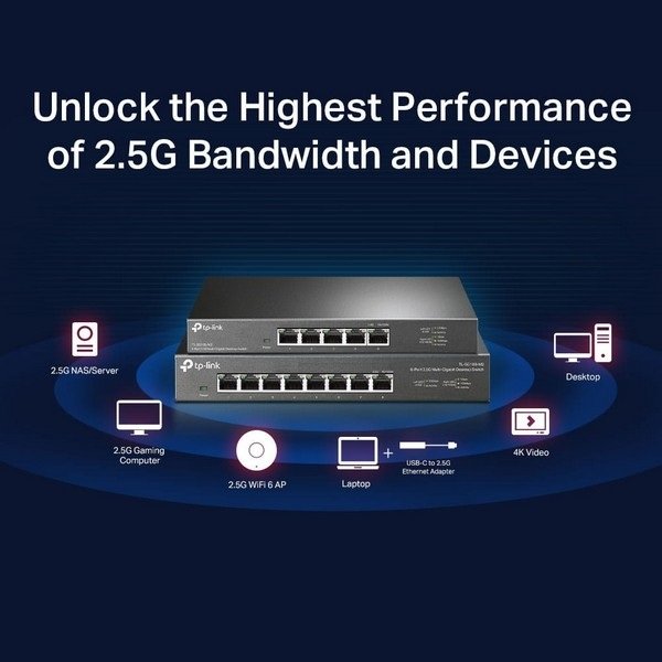 TP-Link Switch, 5×2.5 Gigabit Metal Casing, TL-SG105-M2 - Figura 3