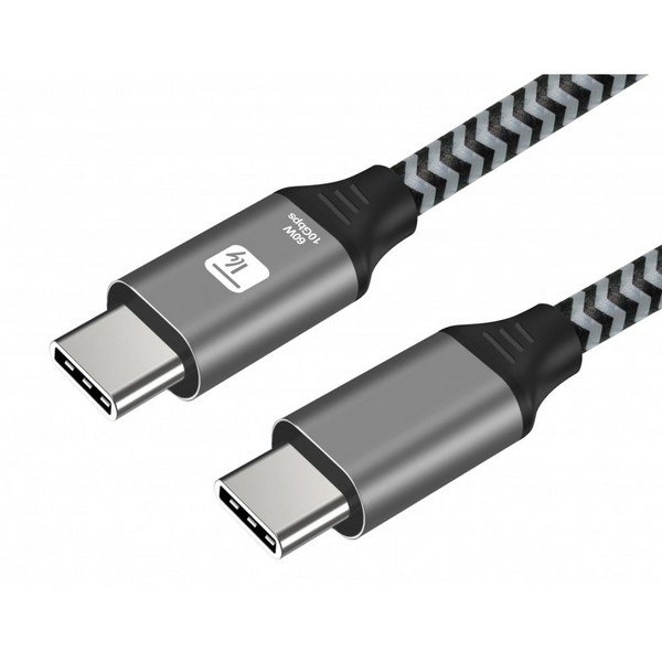 Techly Cable USB-C (M) to (M) 3.2 , 2m, 60W, Grey