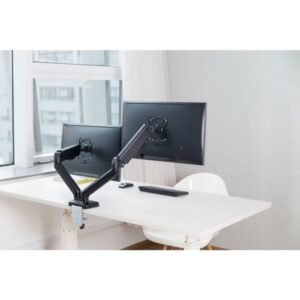 Techly Dual Monitor Desk Mount, Stand 17-32", Black, ICA-LCD 462B