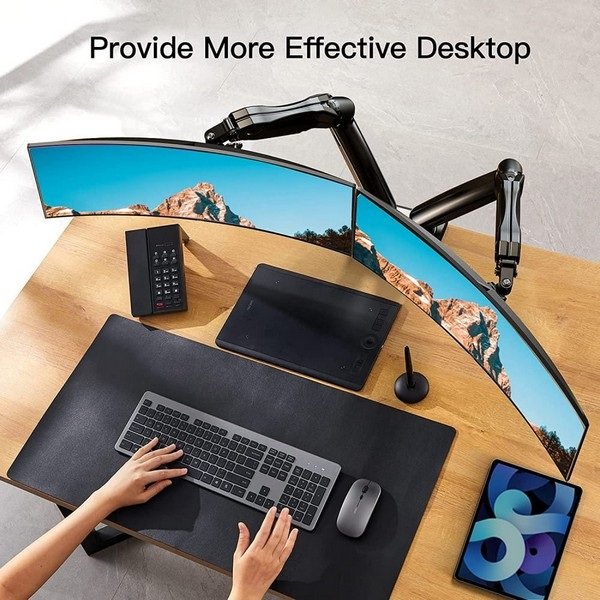 Techly Dual Monitor Desk Mount, Stand 17-32", Black, ICA-LCD 462B - Figura 3