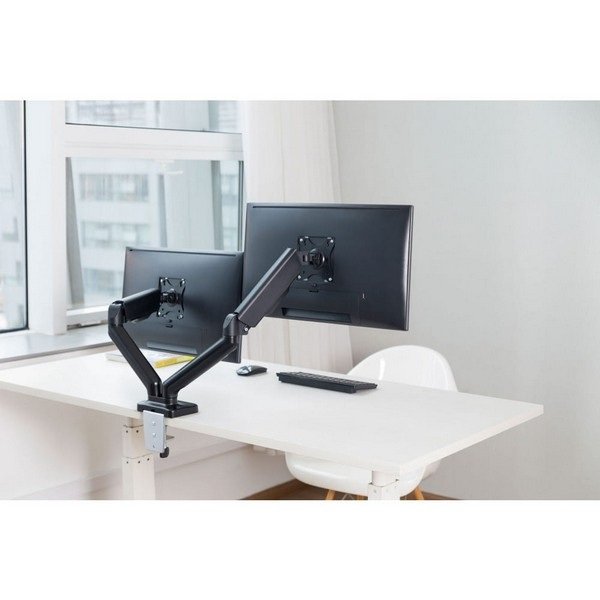 Techly Dual Monitor Desk Mount, Stand 17-32", Black, ICA-LCD 462B