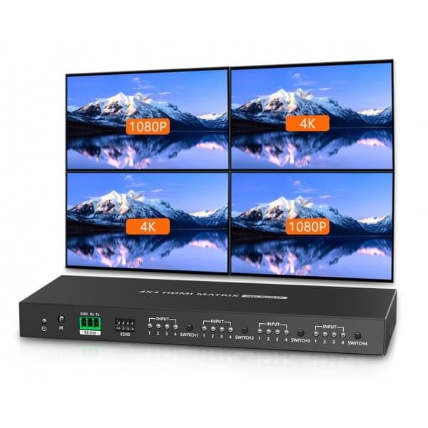 Techly Matrix Switch 4x4, 4K 60Hz, HDR10, IDATA HDMI-MX44