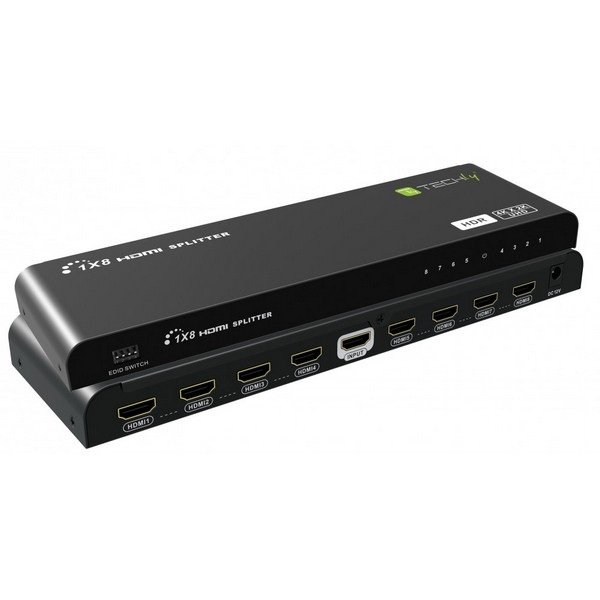 Techly Splitter HDMI 2.0, 8-1, 4K 8-way LPCM, IDATA HDMI2-4K8