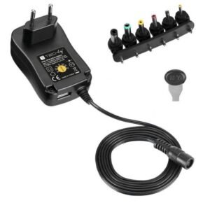 Techly Universal Power Supply AC/DC, Adjutable, 3V-12V 1A, 6DC Plugs, 1 USB port 2.0, IPW-NTS1000G2