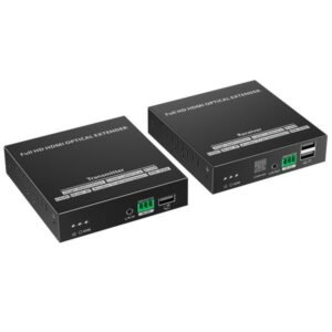 Techly Extender HDMI 1X2, IP, Optical Cable, KVM USB, Set, Full HD (1920x1080) 60Hz, 40KM, Metal, Black / IDATA HDMI-KVM762EF
