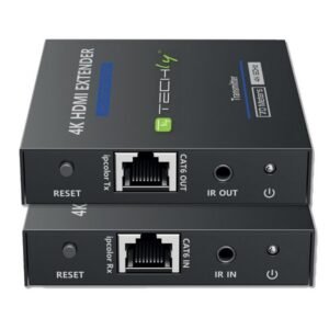Techly Extender HDMI, Set, Ultra HD 4K (4096x2160) 60Hz, IR, Cat 6/6A/7, 70m, Metal, Black / IDATA EXT-565