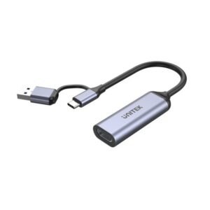 Unitek Adaptor Video Capture, Signal Converter USB-A/ USB-C to HDMI, HD 4K 30Hz, 15cm / V1167A